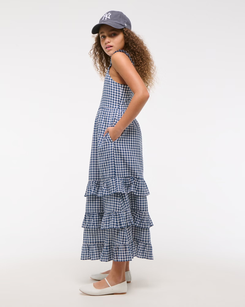 tiered ruffle maxi dress | Abercrombie & Fitch (US)