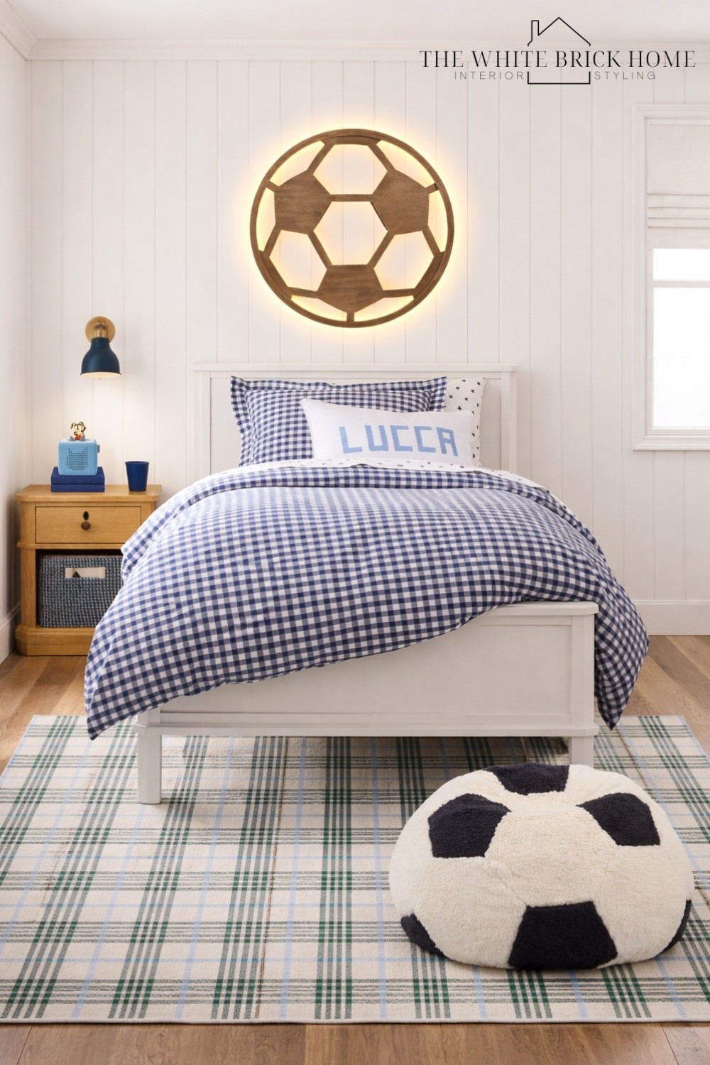 Soccer inspired, cozy - this room scored big on style kids will love and parents will appreciate! 

Soccer, soccer themed bedroom, kids room, boys room, boys bedroom, boys room design, boys room twin bed, boys room rug, boys room design ideas, boys room finds, boys room furniture, bed, twin bed, boys room bean bag, soccer bean bag, boys room lighting, home decor, kids bedroom, kids soccer bedroom, kids room ideas, rug, boys room wall light, boys room wall decor, boys room soccer bedroom, bed, bedroom, home decor ideas, pottery barn kids, boys room bedding, pottery barn 

#LTKKids #LTKmomlife #LTKHome