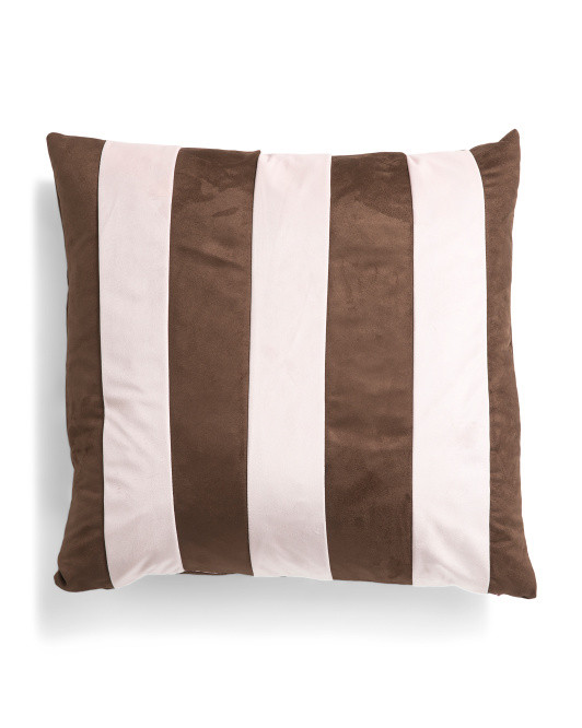 Made In Usa 20x20 Striped Velvet Luxe Feather Fill Pillow | TJ Maxx