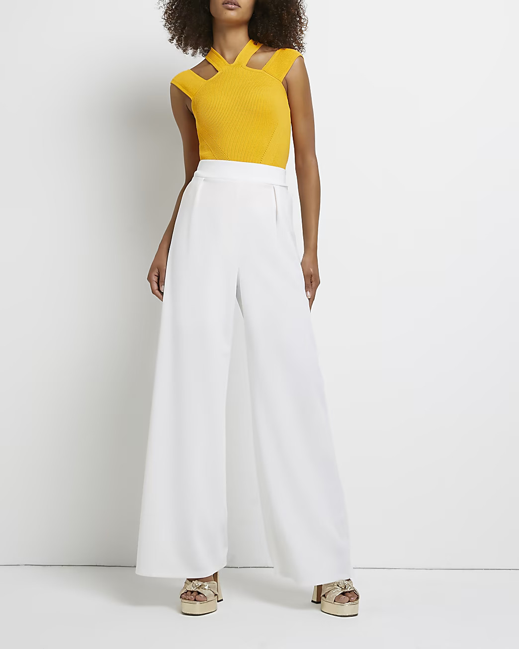 River Island Womens White wide leg pants | River Island (US)