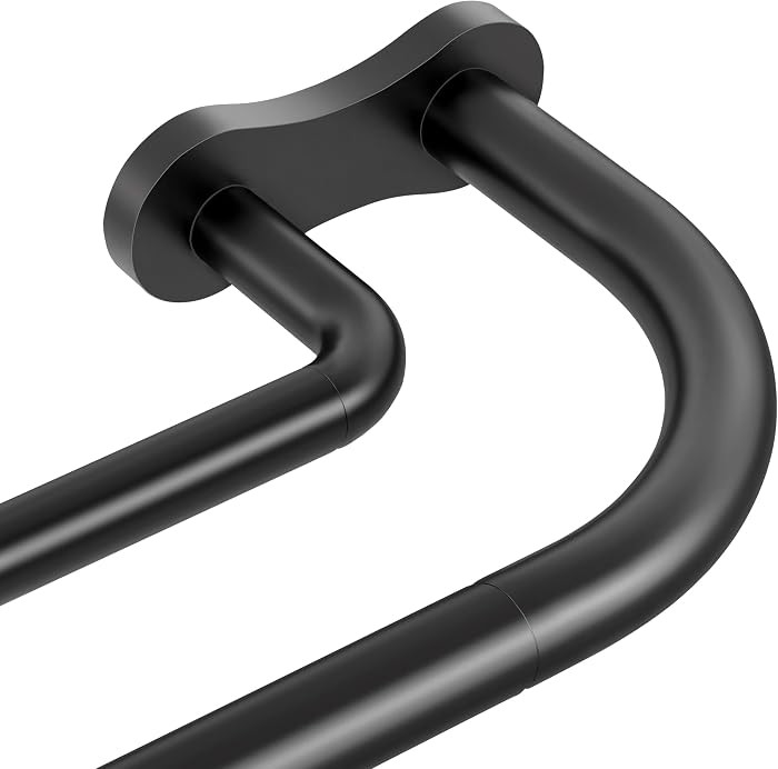 Double Curtain Rod 34-92 Inch, Black Wrap Around Blackout Dual Curtain Rods for Windows, Adjustab... | Amazon (US)