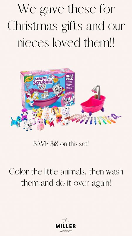 These were such a hit for our nieces at Christmas! You can color the animals with the markers provided, then wash them and do it all over again! 

#LTKkids #LTKGiftGuide #LTKFind
