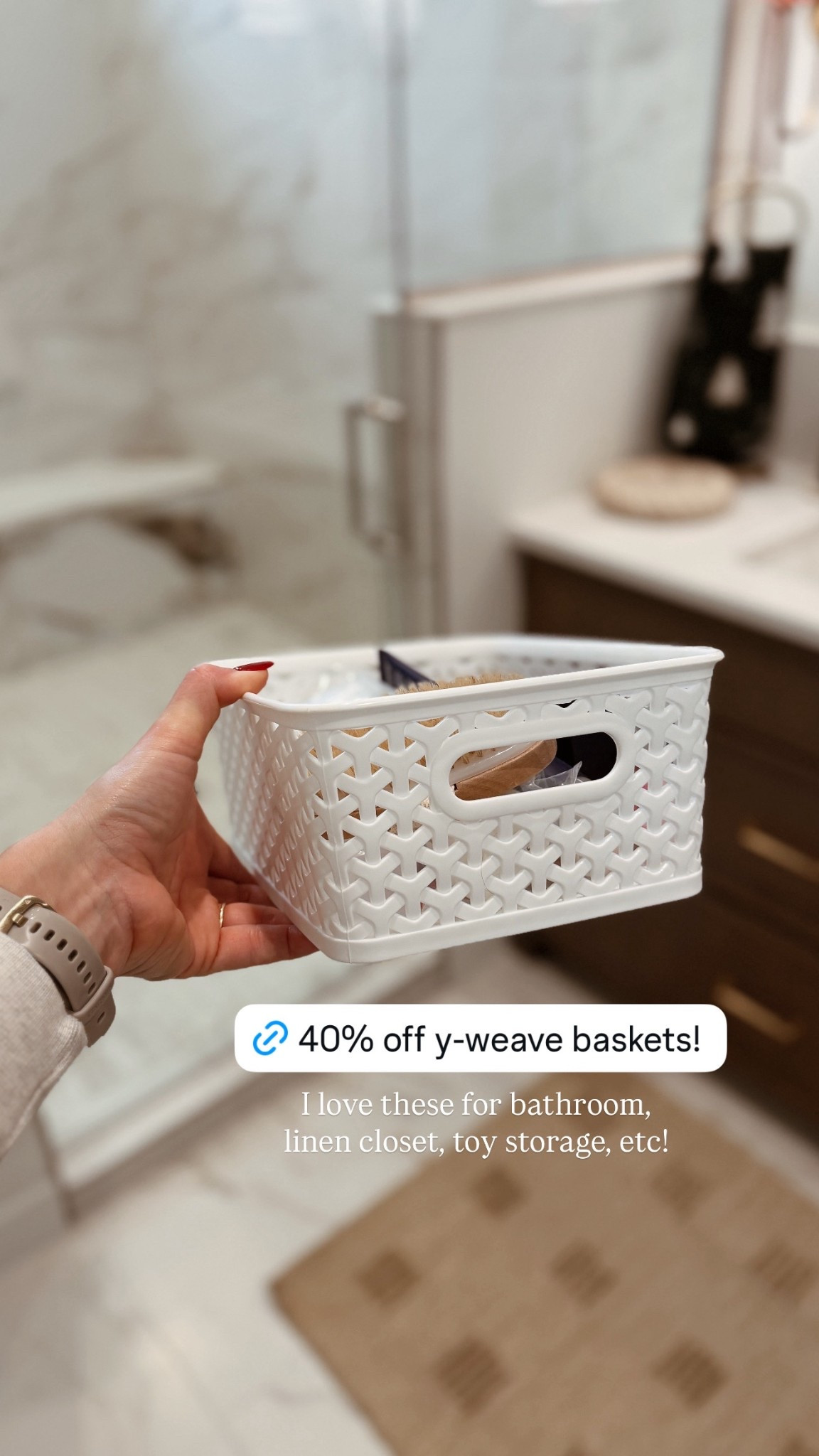 40% off y-weave baskets at Target! I love these for bathroom + laundry room storage. We have the larger bins for construction paper + coloring books 

#LTKFindsUnder50 #LTKSaleAlert #LTKHome