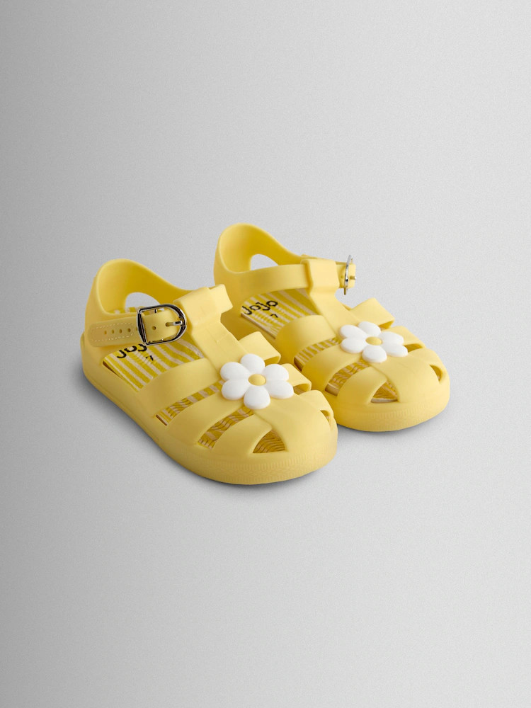 JoJo Maman Bébé Yellow Flower Jelly Sandals | Next US