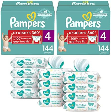 Pampers Baby Diapers and Wipes (2 Month Supply) - Pull On Cruisers 360° Fit Diapers with Stretch... | Amazon (US)
