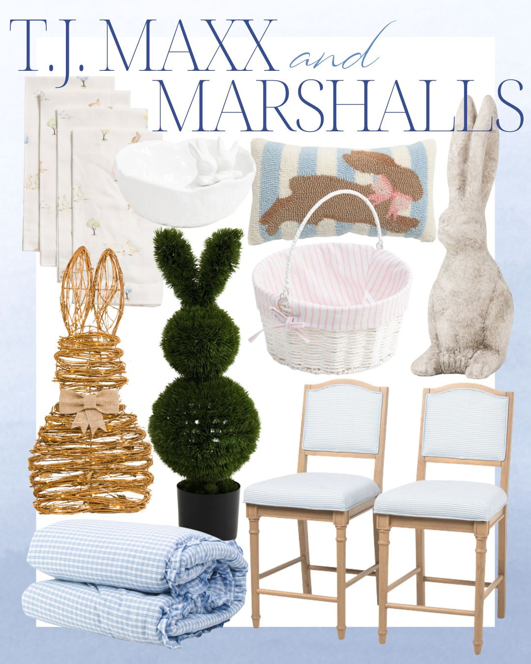 T.J. Maxx and Marshalls finds! 

living room | bathroom | bedroom | home decor | home refresh | bedding | nursery | classic home | traditional home | blue and white | furniture | coffee table | southern home | coastal home | grandmillennial home | scalloped | woven | rattan | classic style | preppy style | grandmillennial decor | blue and white decor | classic home decor | traditional home | bedroom decor | bedroom furniture | dresser | blue chair | brass lamp | floor mirror | euro pillow | white bed | linen duvet | side table | rug | glassware | cups | plates | hosting | kitchen spring | sale picks | outdoor furniture | porch | beach | Lillian August | Karma Home | Ballard Designs 

 #LTKSeasonal #LTKHome