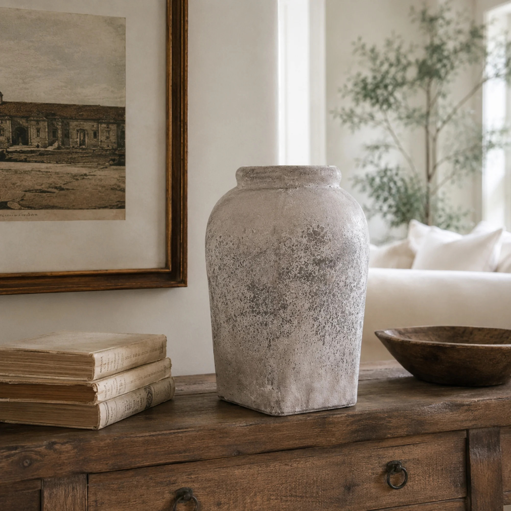 Gray 16" Indoor / Outdoor Ceramic Table Vase | Wayfair North America