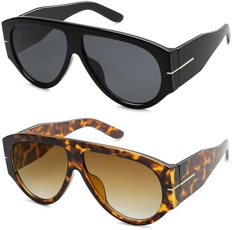 Oversized Retro Aviator Sunglasses Womens Mens 70s Classic Vintage Sun Glasses AR82227 | Amazon (US)