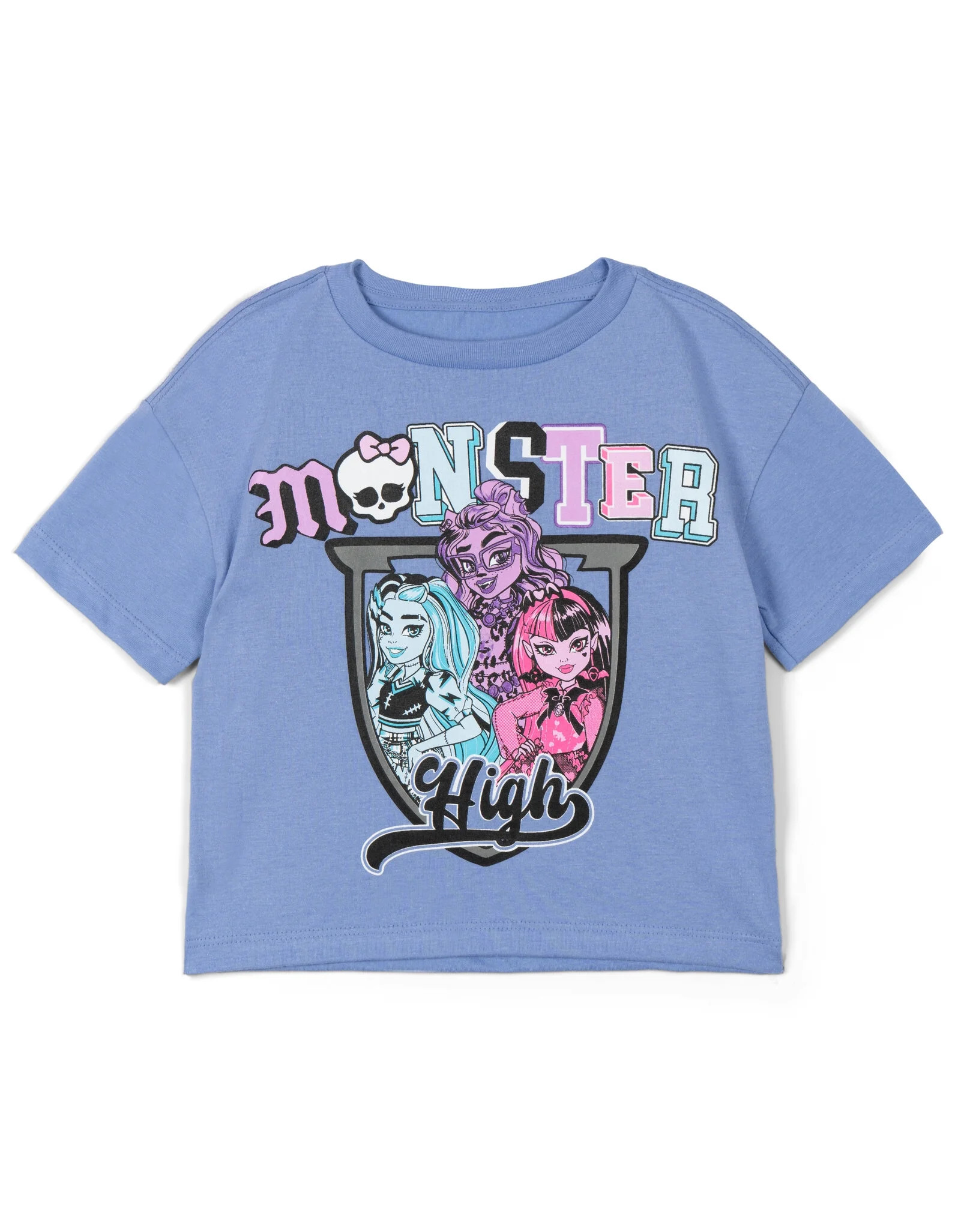 Monster High Clawdeen Wolf Draculaura Frankie Stein Boxy T-Shirt Toddler to Big Kid | Walmart (US)