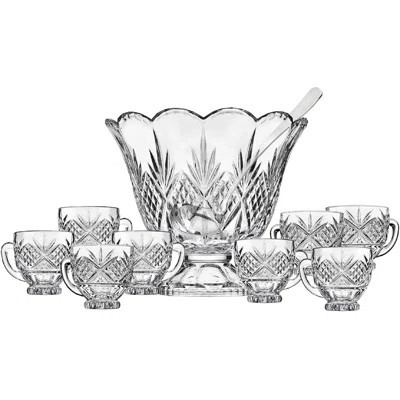 Dublin Crystal 10 Piece Punch Bowl & Punch Glass Set | Perigold