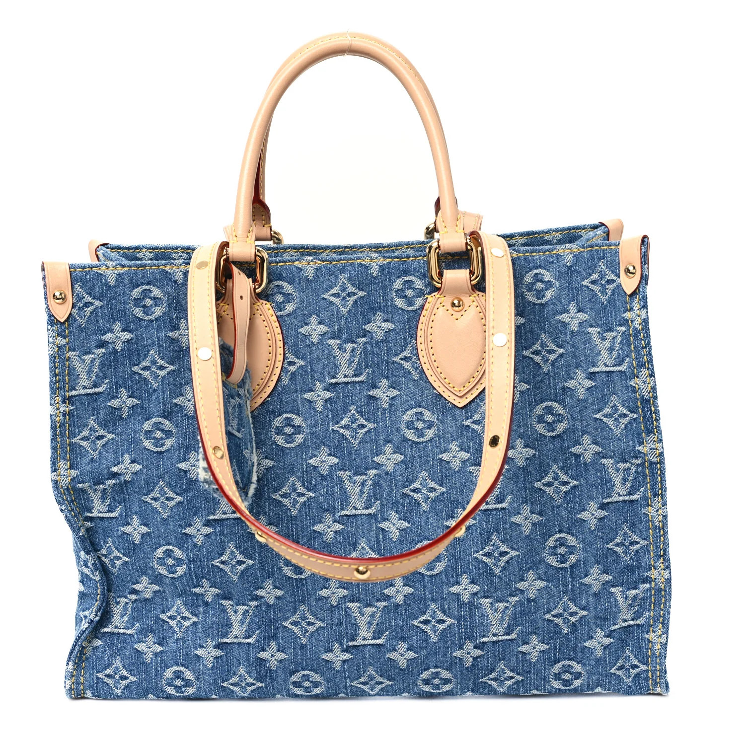 Monogram Denim Onthego MM Blue | FASHIONPHILE (US)