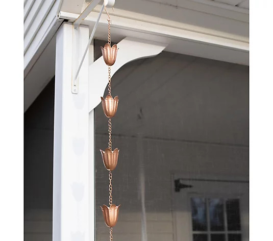 63" Hanging Metal Tulip Rain Chain by Lauren McBride | QVC