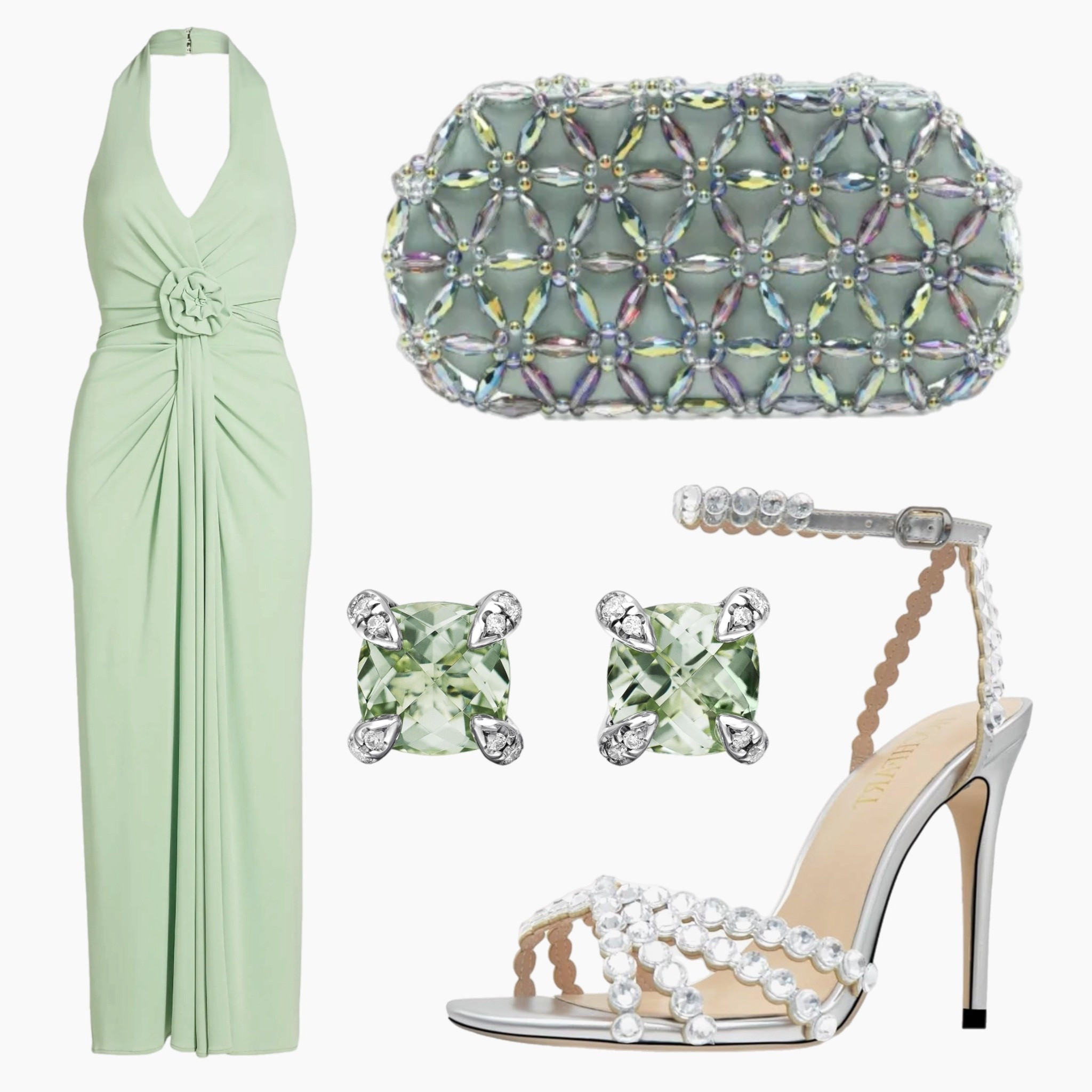 Mint condition 🍃✨ This soft sage halter gown with gathered waist detail gives major Old Hollywood glam with a modern twist. Paired with crystal-embellished heels, green amethyst studs, and a beaded iridescent clutch for a look that’s effortlessly elevated.

#MintGreenDress #WeddingGuestLook #SummerEveningStyle #GlamorousOutfit #LTKStyle #LTKUnder100 #ElegantEveningWear #SageGreenOutfit #BeadedClutch #PearlHeels #NeutralAccessories #ChicAndTimeless #LTKWeddingGuest #ResortEveningLook #StyledByMar

#LTKSummerEdit #LTKItBag #LTKWedding