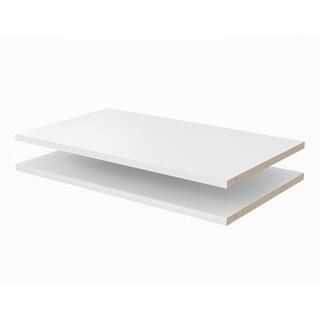 24 in. x 14 in. Classic White Wood Shelves (2-Pack) | The Home Depot