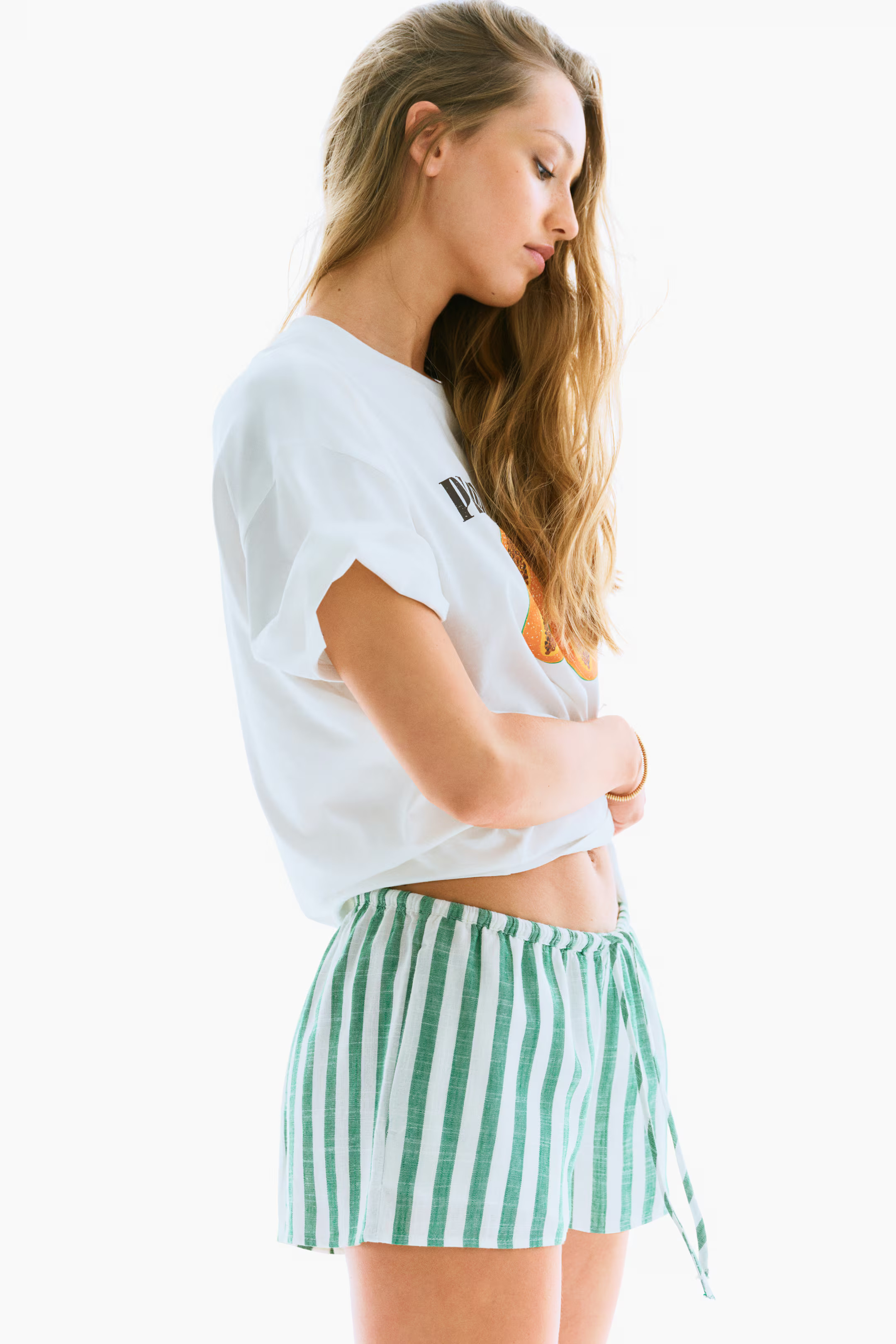 Linen-Blend Drawstring Shorts | H&M (US + CA)