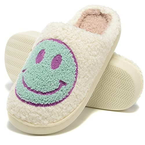 Retro Fuzzy Face Slippers for Women Men, Retro Soft Fluffy Warm Home Non-Slip Couple Style Casual... | Amazon (US)