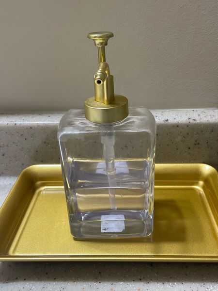 Bathroom soap dispenser that I love from Amazon with a gold tray. All from my Amazon home finds video.

#LTKunder50 #LTKhome #LTKFind