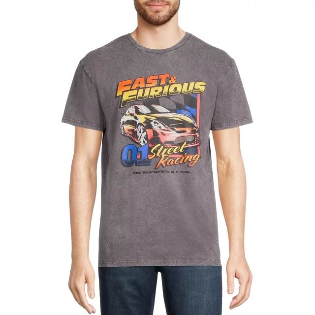 Fast and Furious Men’s Mineral Wash T-Shirt with Short Sleeves | Walmart (US)
