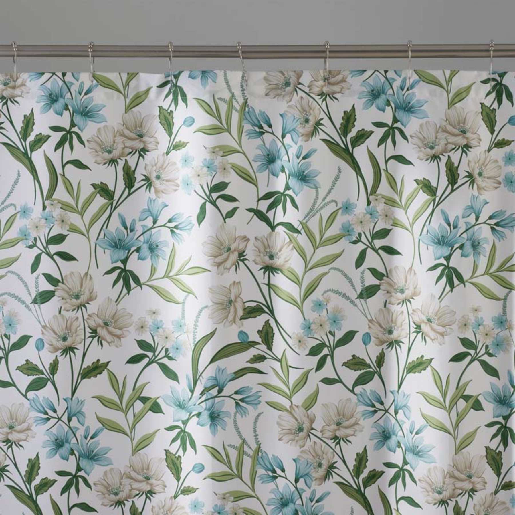 Gardenia Mist Premium Smooth Wrinkle-Free Sateen Shower Curtain - Cream Multi | The Company Store