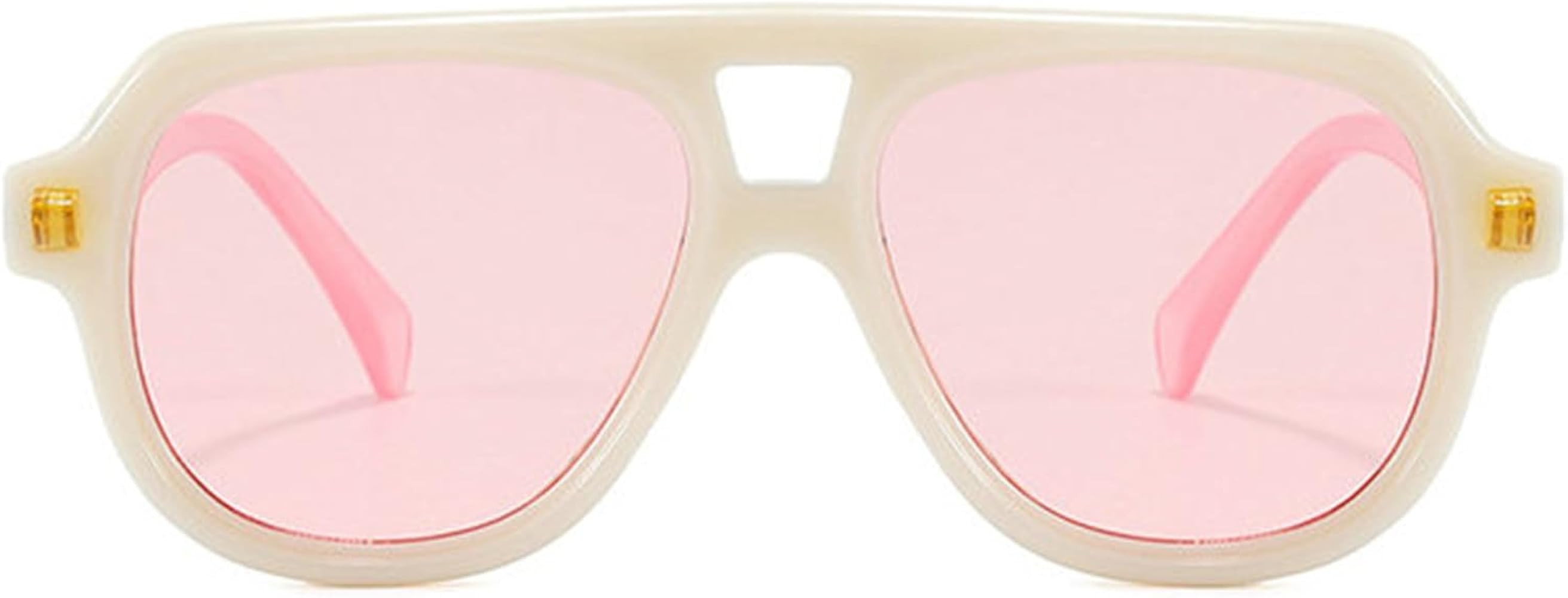 willochra Retro Double Bridges Pilot Men Rivets Sunglasses Fashion Clear Gradient Shades UV400 Wo... | Amazon (US)