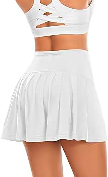 Pleated Tennis Skirts for Women High Waisted Athletic Golf Skorts with Pockets Shorts Running Workou | Amazon (US)