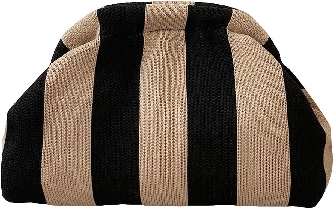 Verdusa Women's Colorblock Clutch Handbags Casual Crochet Bag Small Purse | Amazon (US)