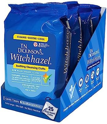 T.N. Dickinson's Witch Hazel Soothing MultiUse Cleansing Cloth, 4 Pack, 25 Cloths Per Pack,white | Amazon (US)