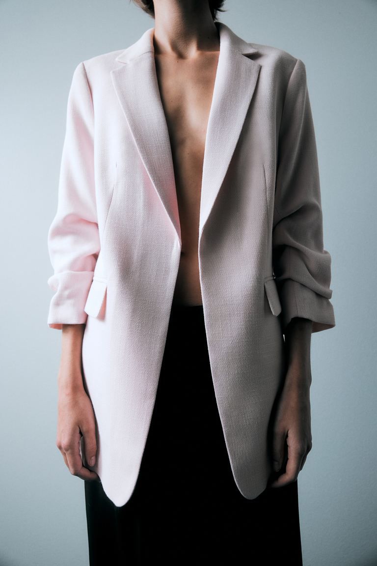 Gathered-sleeve Jacket - Light pink - Ladies | H&M US | H&M (US + CA)
