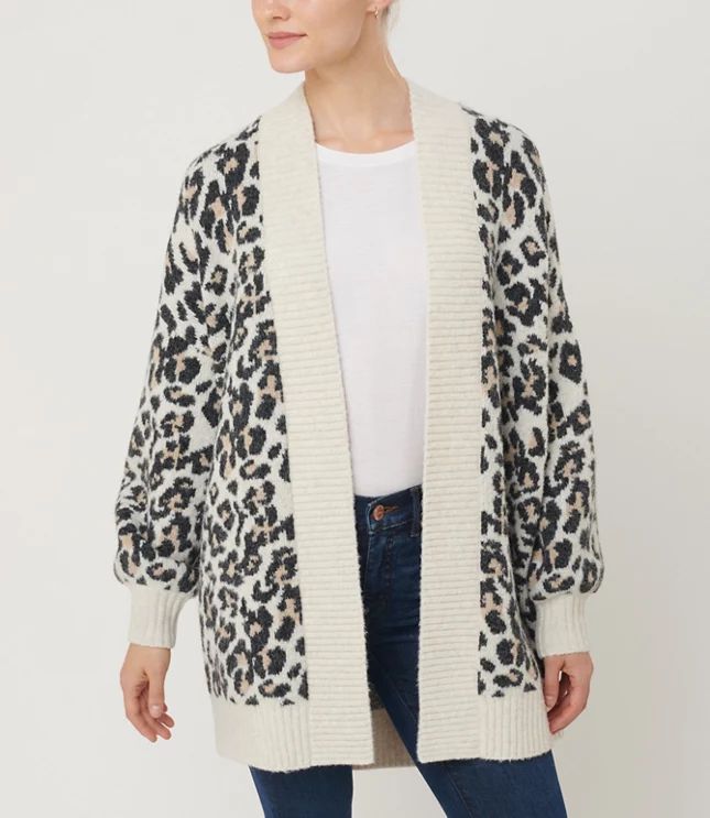 Leopard Print Open Cardigan | LOFT | LOFT