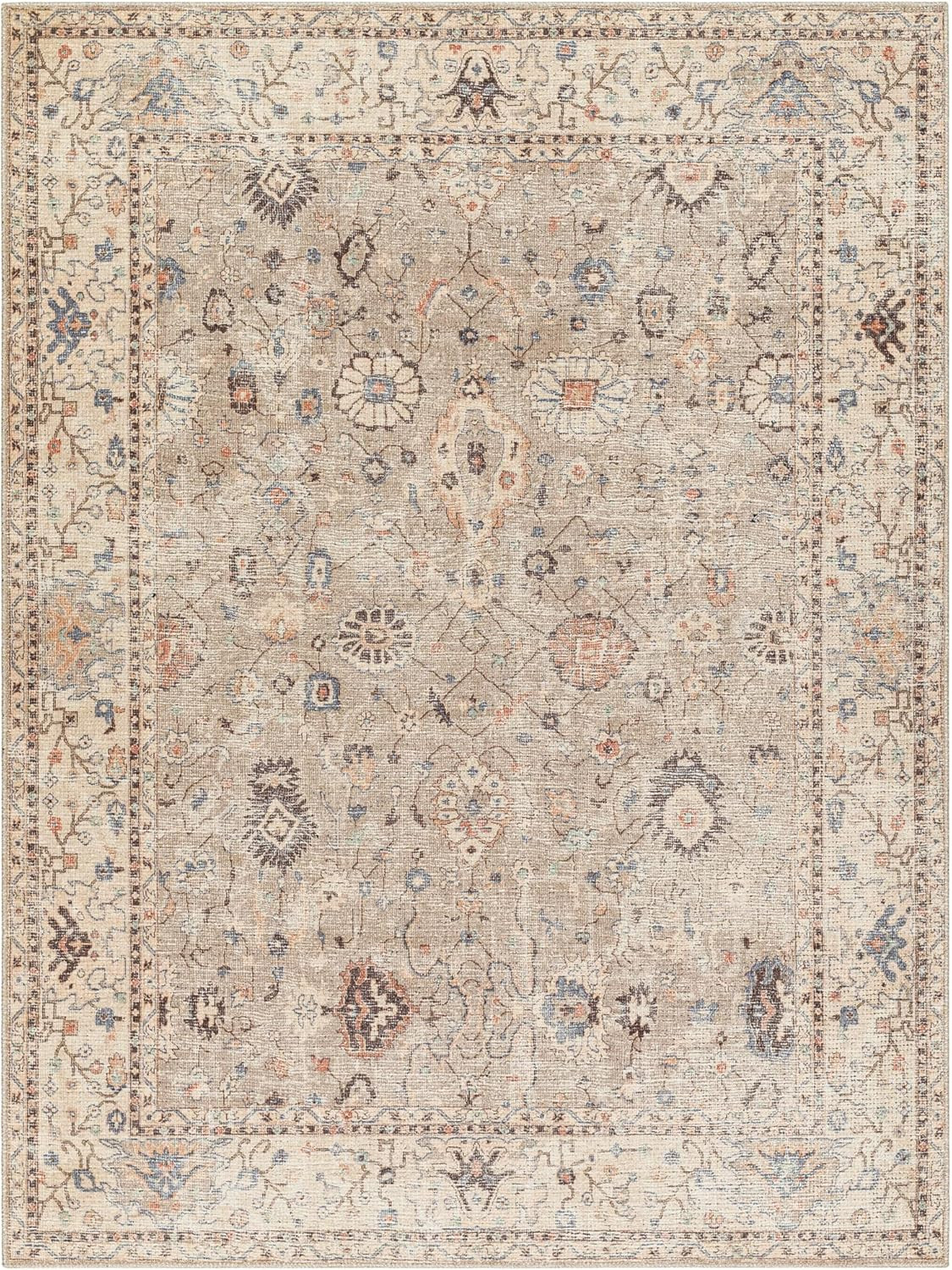 Becki Owens x Surya Davina Damask Area Rug , 5'3" x 7', Khaki | Amazon (US)
