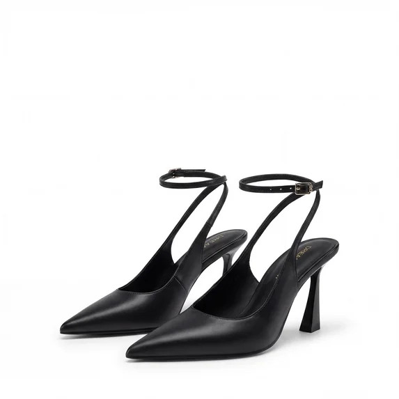 DREAM PAIRS Women's Slingback Heels Pointed Toe Block Heel Pumps Closed Toe Adjustable Strap Offi... | Walmart (US)