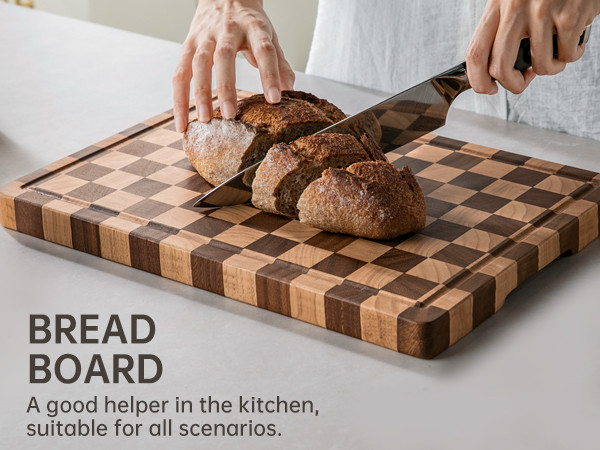 End Grain Cutting Boards for Kitchen, Wooden Cutting board, Acacia Wood Chopping Board with Juice... | Amazon (US)