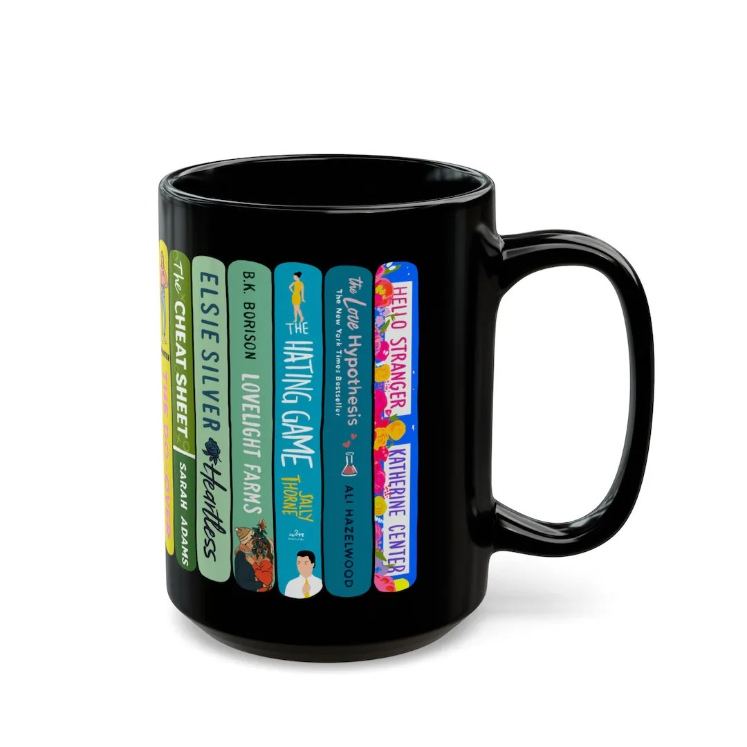 Custom Book Lover Mug: Black Bookstack 15oz - Etsy | Etsy (US)