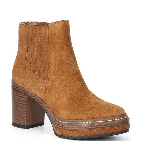 Steve Madden Searches Brown Suede Block Heel Rounded Toe Platform Boot (Brown 11) | Walmart (US)