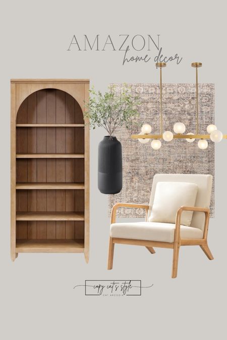 Amazon Home Decor, neutral home style, oak hutch, chair, lighting, rug

#LTKfindsunder100 #LTKhome #LTKstyletip