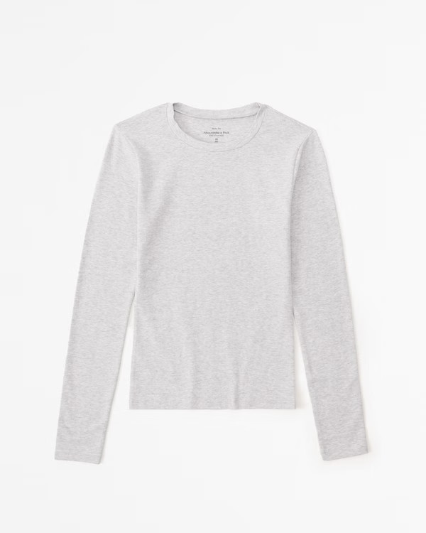 Essential Long-Sleeve Tuckable Baby Tee | Abercrombie & Fitch (US)