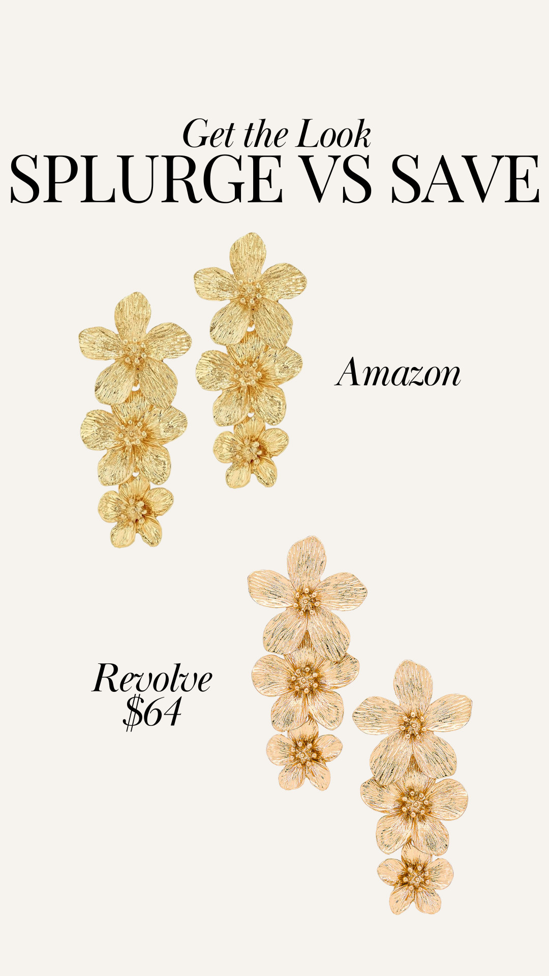Amazon earrings that look exactly like a pair on Revolve! Floral earrings, gold earrings 

 

#LTKFindsUnder50 #LTKStyleTip