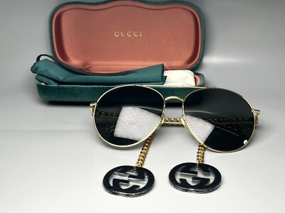 Brand New GUCCI Sunglasses GG0725S Metal Gold Frame Round 61-135 Authentic | eBay US
