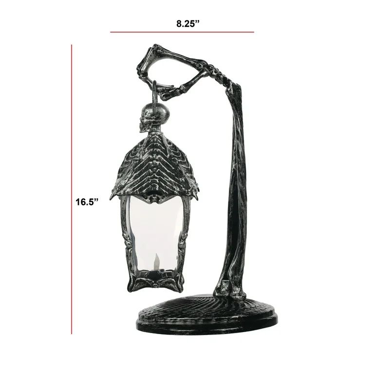 Way To Celebrate Halloween Light Up Skeleton Lantern Tabletop or Hanging Wall Decoration | Walmart (US)