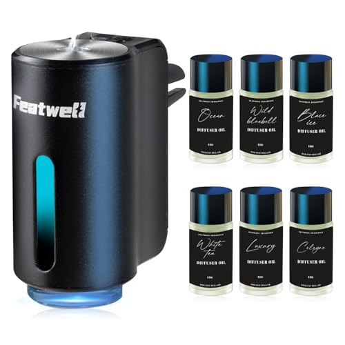 Featwell Car Air Freshener, Three Adjustable Modes Intelligent Car Aroma Diffuser, Rechargeable Car Aroma Diffuser, Black | Amazon (US)