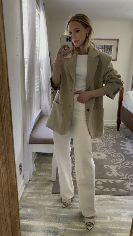 Linen blazer, white jeans, business casual outfit 

#LTKFindsUnder100 #LTKVideo