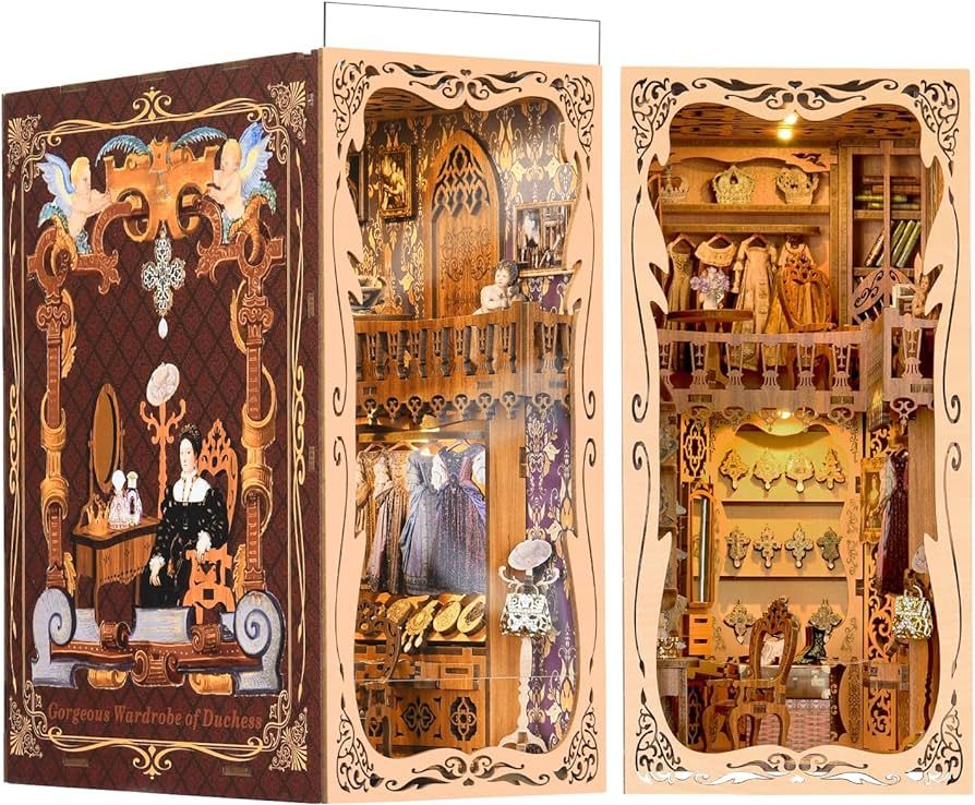 MiniCity Book Nook Kit, DIY Miniature Dollhouse Booknook Kit, 3D Wooden Puzzle Bookend Bookshelf ... | Amazon (US)