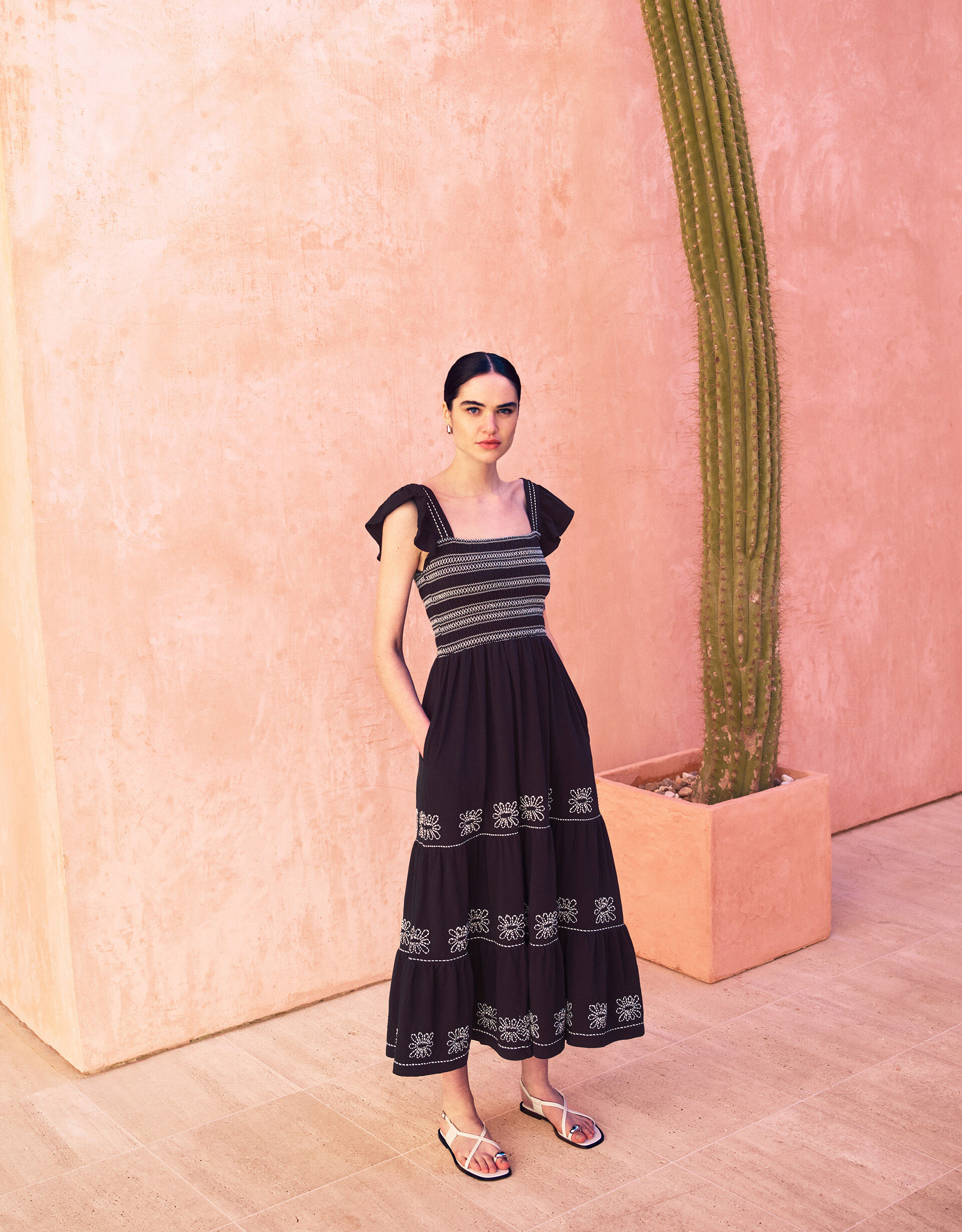 Emi Embroidered Dress Black | Monsoon (UK)