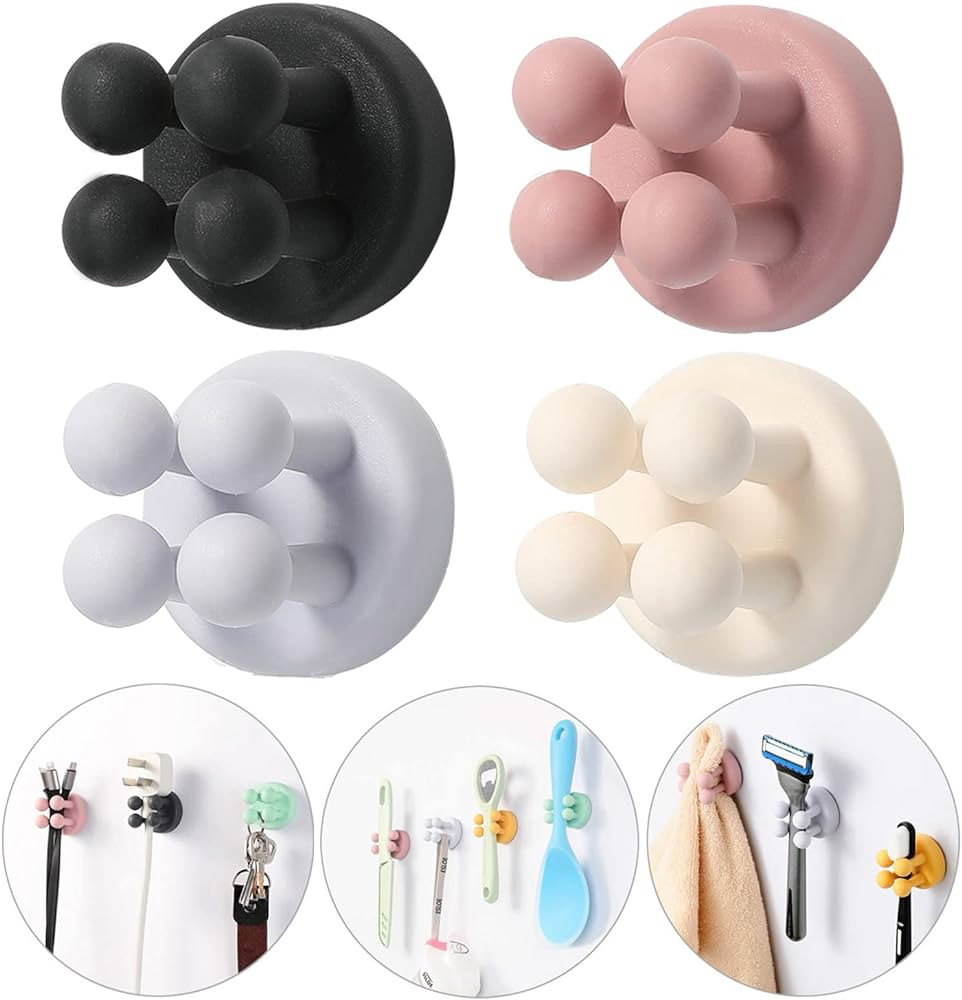 iBetterLife Good Grips Razor Holder - 4Pcs Self Adhesive Silicone Toothbrush Holders Wall Mounted... | Amazon (US)