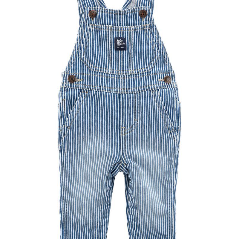 Baby Knit-Like Denim Hickory Stripe Overalls | OshKosh B'gosh