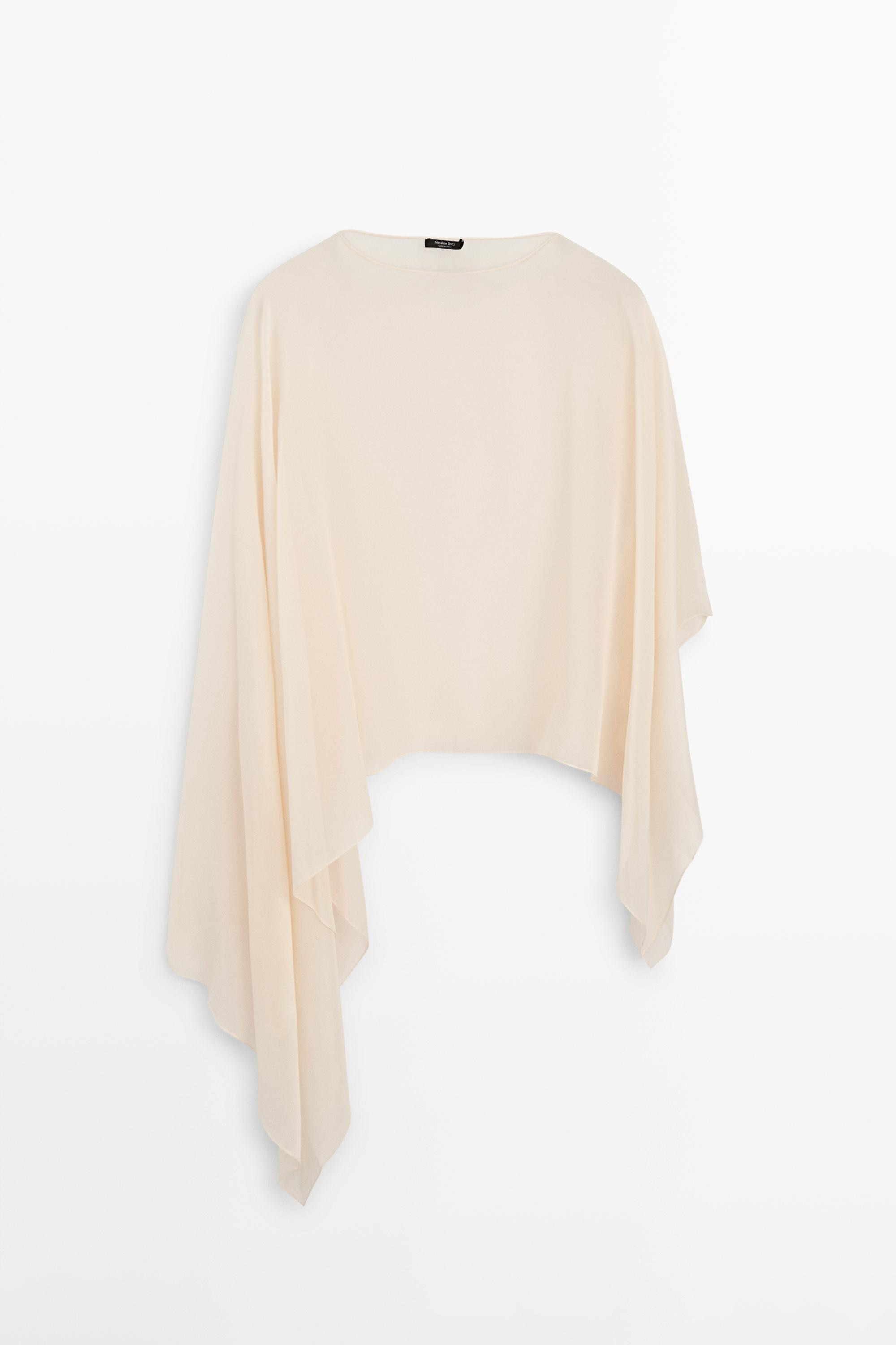 Cape asymmetrischer Schnitt Seide | Massimo Dutti DE