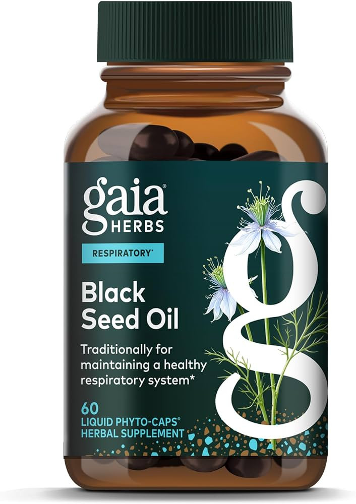 Gaia Herbs Black Seed Oil - Cold-Pressed Capsules with Nigella Seed Traditionally Used for Lung, ... | Amazon (US)