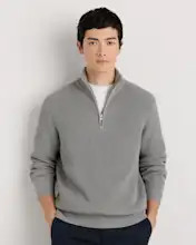 100% Organic Cotton Ribbed Quarter-Zip Sweater | Quince