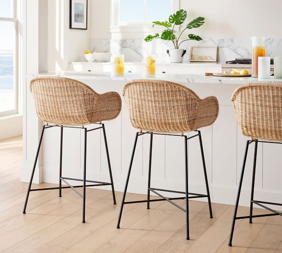 Grove Woven Bar & Counter Stools | Pottery Barn (US)