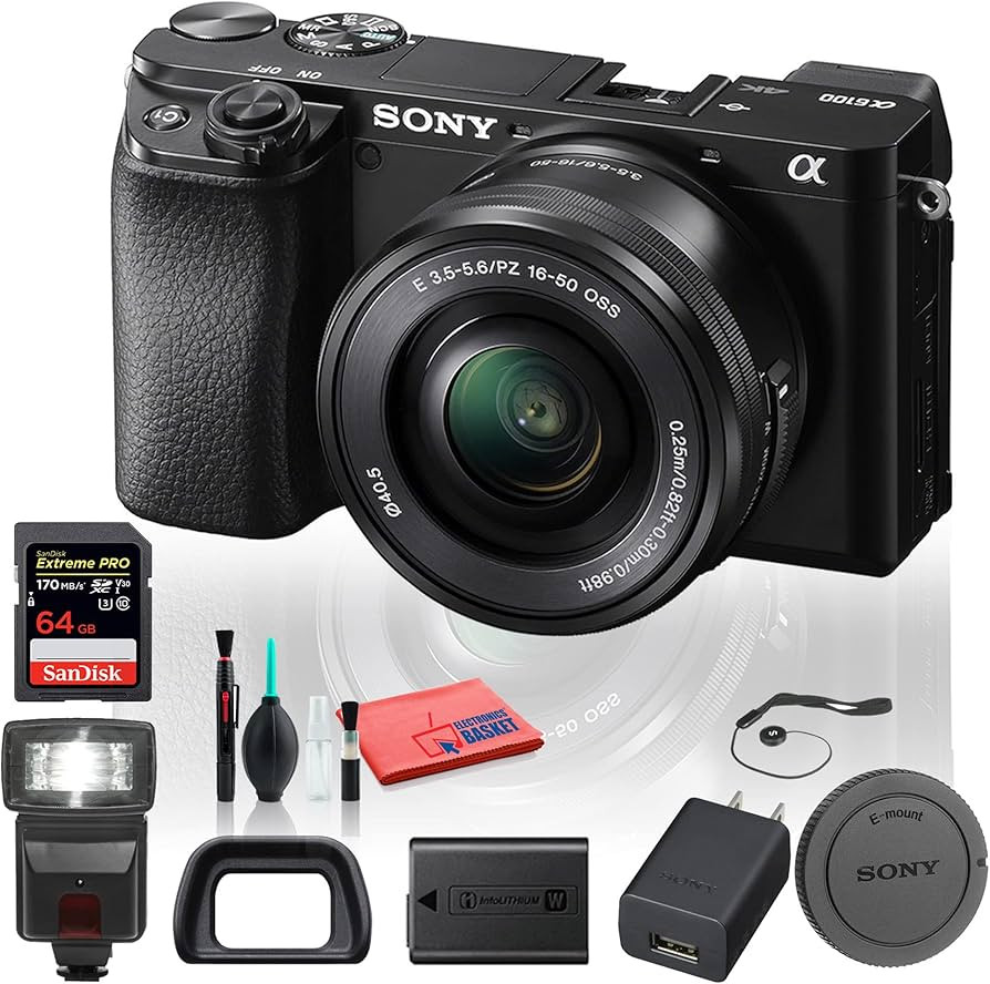 Sony Alpha a6100 Mirrorless Digital Camera (ILCE6100L/B) with 16-50mm Lenses with Flash, 64GB Mem... | Amazon (US)